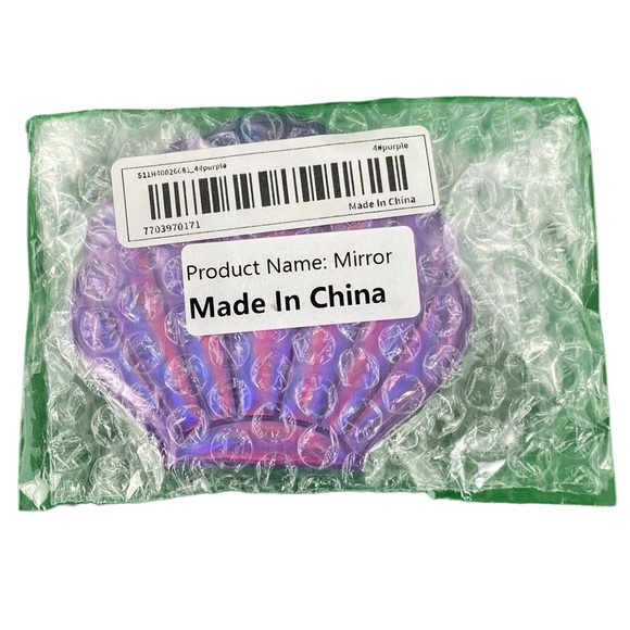 Purple Holographic Sea Shell Compact Mirror - Picture 11 of 15
